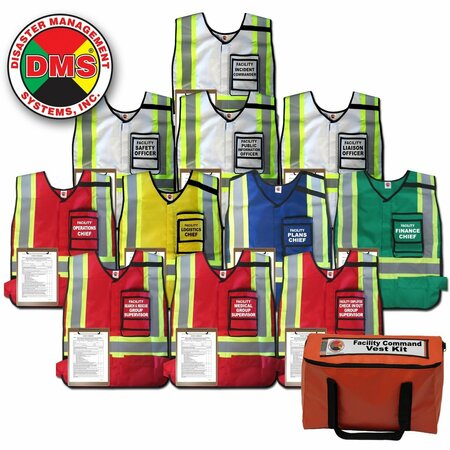 DISASTER MANAGEMENT SYSTEMS Facility Command Vest Kit, Window Vests DMS-05306W